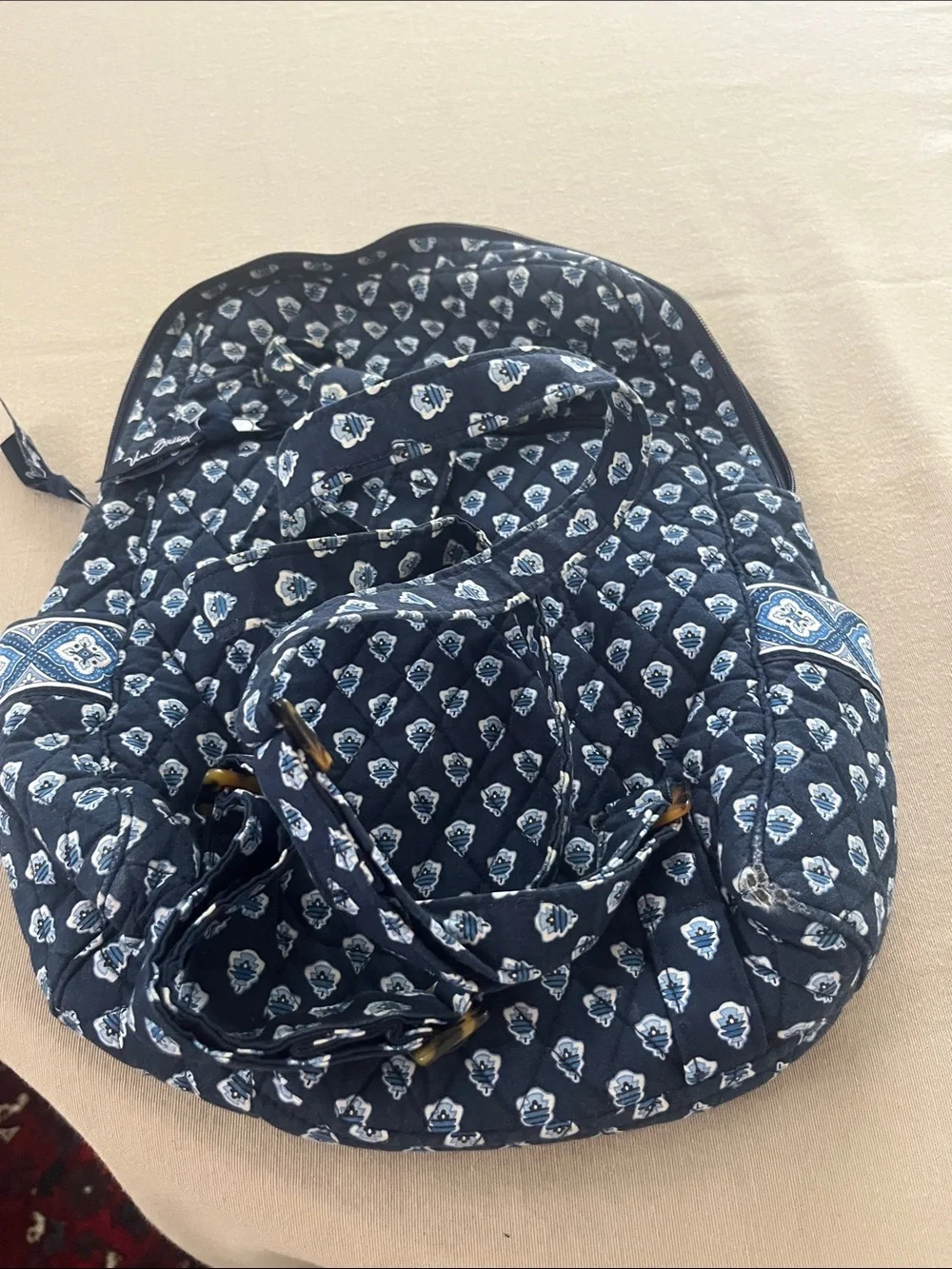 Vera Bradley Nantucket Navy quilted backpack. - Picture 2 of 2